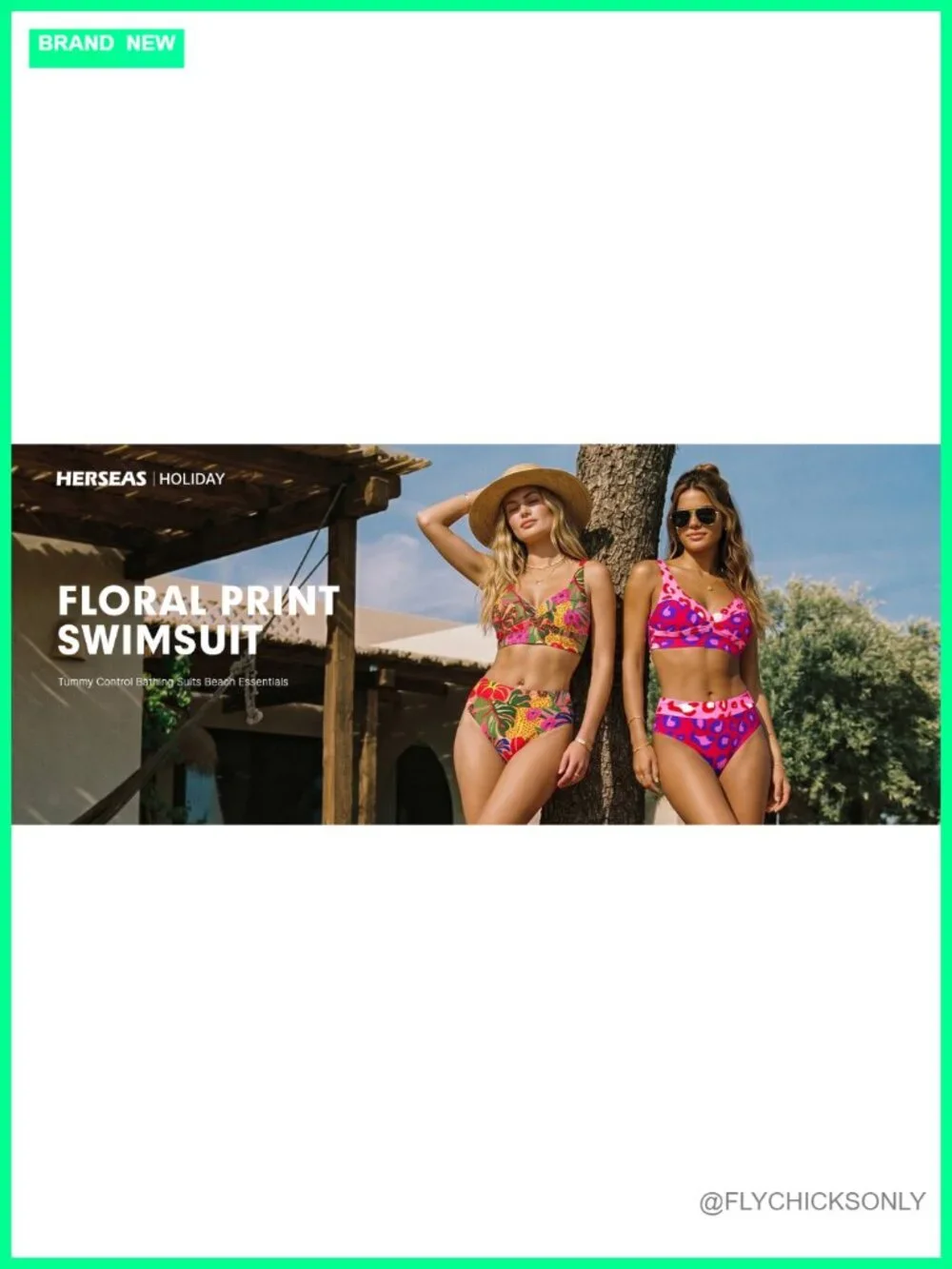 High Waisted Bikini Set Twist Front Floral Print Swimsuits 2 Piece